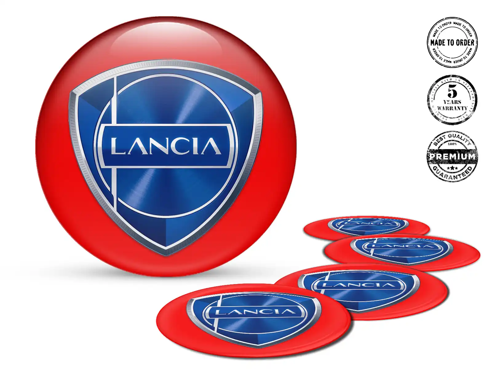 Lancia Radplaketten Ausgabe Harzgewölbte Labels